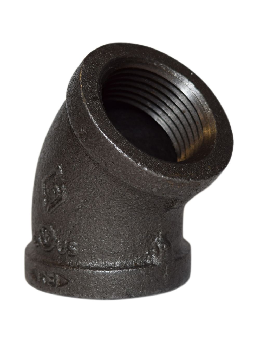 3/4" BLACK MALLEABLE IRON 45 ELBOW DEG 45° fitting pipe npt 