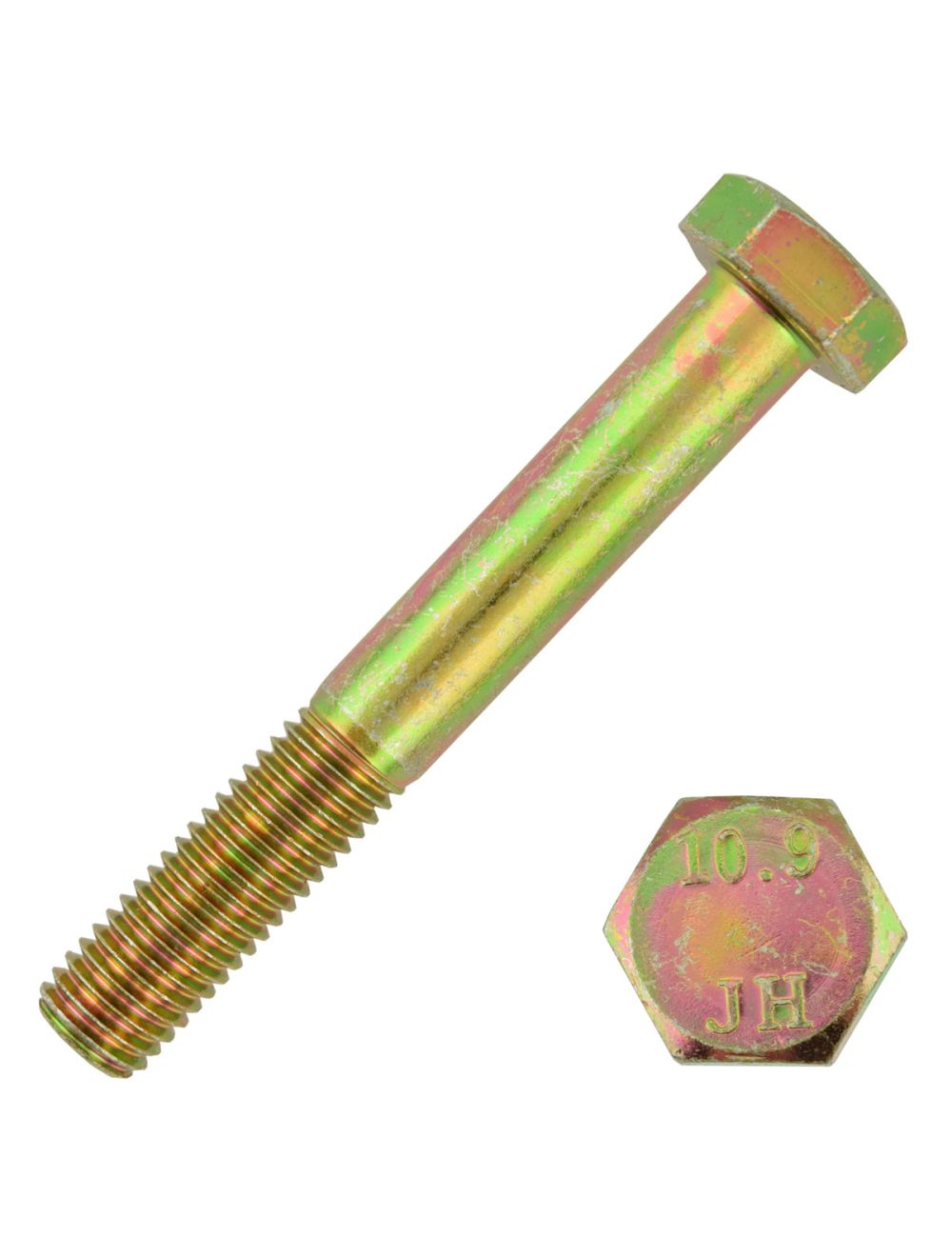 M12-1.75 x 25 mm DIN 961 Hex Cap Screws Yellow Zinc 10.9 Steel LOT OF 4