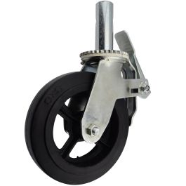 STEEL Scaffold Caster 8" x 2" Red Wheel w/ Brakes 1-3/8" 1100 lbs Capacity 8x2 